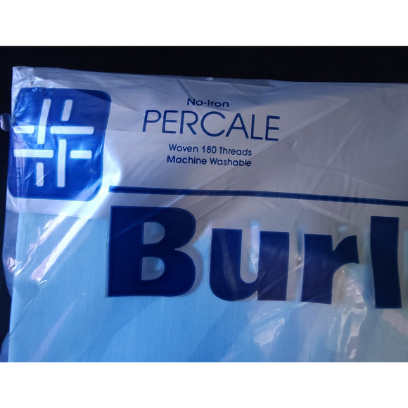 Vintage Burlington No-Iron Percale Floral 1 Twin Flat Sheet Tropical Green USA - Picture 5 of 5